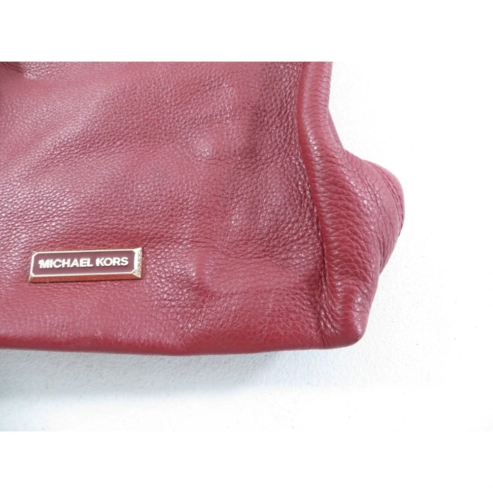 Michael Kors‎ Lexington Pebbled Leather Women's Crossbody Bag Purse Maroon Red